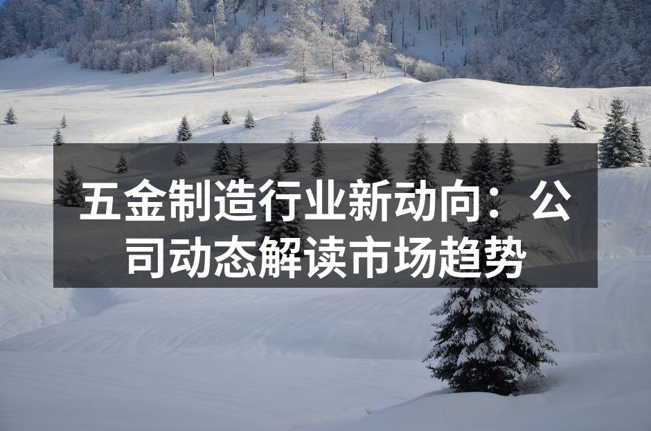 五金制造行业新动向:公司动态解读市场趋势